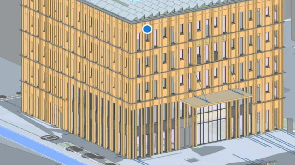 Ein neues Bürogebäude entsteht bei Züblin Timber am Standort an der Industriestraße in Ecknach. Gebaut wird natürlich mit Holz.