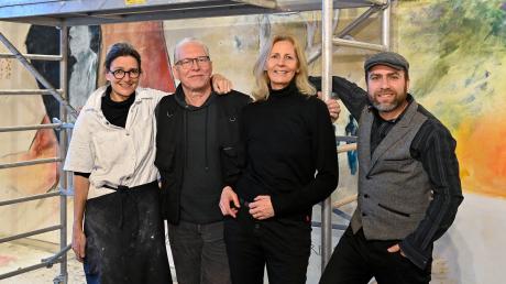 Sie sind am Kunstprojekt Pellegrini im Studio Rose beteiligt: (von links): Katinka Schneweis, Stefan Wehmeier, Claudia Hassel, Paulo de Brito, es fehlt Alexander Hupfer.
