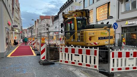 Die Fußgängerzone in Ingolstadt wird saniert.