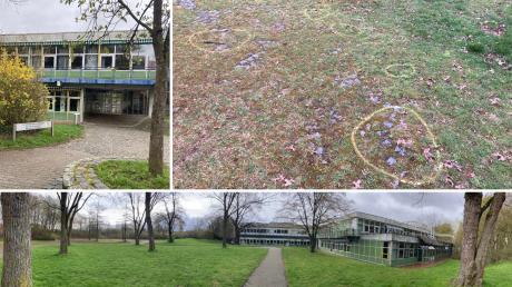 In der Mitte von vier Bäumen im Hinterhof des Schulzenturms in Ulm-Wiblingen wurde das Mädchen wohl getötet.