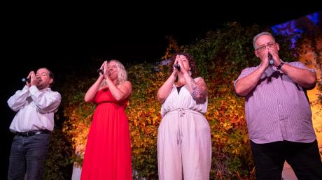 Ihre Leidenschaft für Musik sieht man den Mitgliedern von "Passion 4 Music" sofort an, wenn sie auf der Bühne stehen. Das Bild zeigt Wolfang Jäkel, Alexandra Kühnast, Daniela Renz und Loy Hayes.