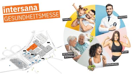 Vom 5. bis 7. Mai 2023 findet am Messezentrum in Augsburg die Gesundheitsmesse intersana 2023 statt. In Halle 5 werden dazu fünf Themenbereiche präsentiert: Medizin, Sport, Ernährung, Gesundes Wohnen und Familie.