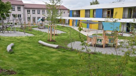 Die Neugestaltung der Außenanlage der Kindertagesstätte in Monheim gehörte zu den Projekten der Stadt im Jahr 2023.