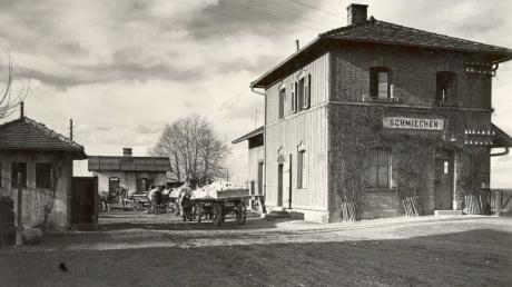 Der Schmiechener Bahnhof im Jahr 1937.