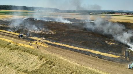 Mehrere Hektar Fläche sind bei dem Brand, bei dem ein 21-jähriger Landwirt schwer verletzt wurde, am Freitag in Langenmosen abgebrannt. In den vergangenen Tagen mussten die Einsatzkräfte vermehrt zu Flächenbränden im Landkreis ausrücken. 