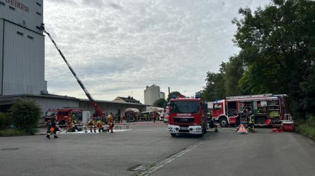 Ein Großeinsatz der Feuerwehr läuft am Donnerstagmorgen in Thannhausen. Aus einem Silo steigt Rauch auf.