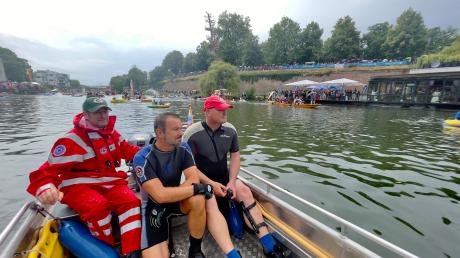 Die Rettungsschwimmer des Roten Kreuzes sorgten auch in diesem Jahr für die Sicherheit der Nabader auf der Donau. 