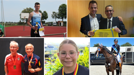 Die Kandidatinnen und Kandidaten für den Sportstar des Monats im Augsburger Land im Juli.