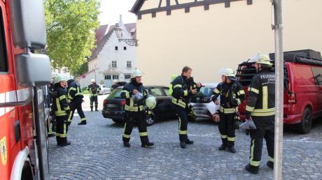 Die Nördlinger Feuerwehr musste zu einem Einsatz über dem eigenen Gerätehaus.
