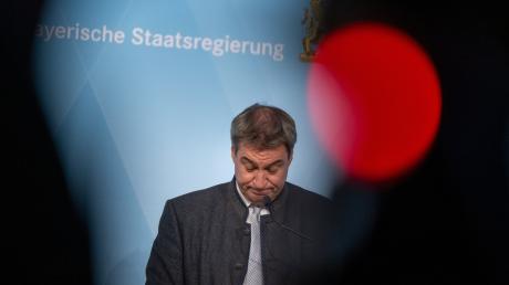 Ministerpräsident Markus Söder (CSU) nach der Sondersitzung des Koalitionsausschusses.