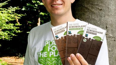Felix Finkbeiner (Gründer von Plant-for-the-Planet) hat die Gute Schokolade Zartbitter auf den Markt gebracht.