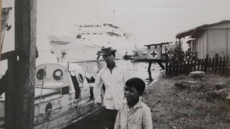 Das Hospitalschiff "Helgoland" lag von 1966 bis 1972 in den Häfen von Saigon und Da Nang in Vietnam.