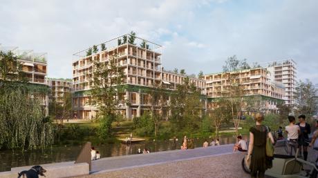 Das neue „Blau.-Quartier“ nimmt Form an: Ergebnisse des Gutachterverfahrens zum Umbau des Blautal-Centers in Ulm vermitteln erste Eindrücke von der zukünftigen Wohnbebauung. 