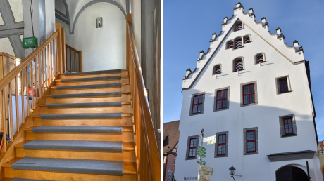 Wer in die Räume des Historischen Rathauses in Wemding will, muss viele Treppen steigen.