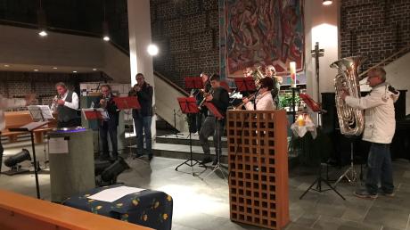 Die Bläsergruppe „Heiligs BLechfeld“ präsentierte einen bunten Strauß kirchlicher Bläsermusik.