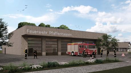So soll das neue Feuerwehrhaus in Pfaffenhausen einmal aussehen.