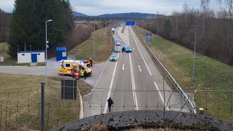 Unfall im Grenztunnel Füssen: Lange war der Tunnel gesperrt.
