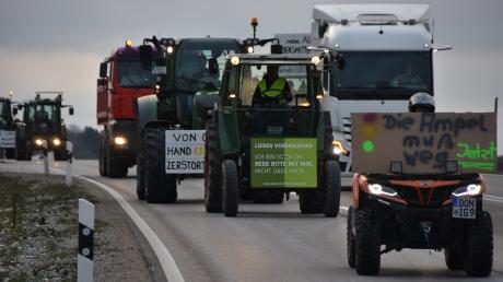Die Bevölkerung zeigte auch im Kreis Donau-Ries viel Solidarität mit den Bauern. 