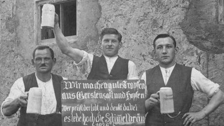 Rund 100 Brauereien gab es im Ries noch 1800. Unser Bild stammt aus dem Jahr 1926 und zeigt die Brauburschen beim Schimmelbräu in Wechingen.