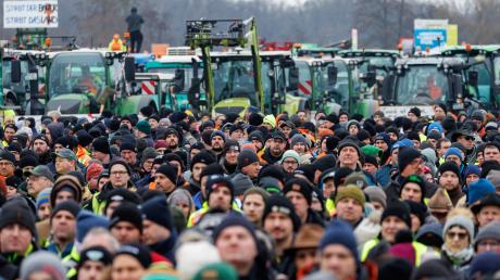 Landwirte bei einer Kundgebung des Bauernverbandes in Nürnberg gegen die Sparpläne der Bundesregierung. Die Grünen wollen die Stellung kleinerer Agrarbetriebe gegenüber den Großkonzernen stärken.