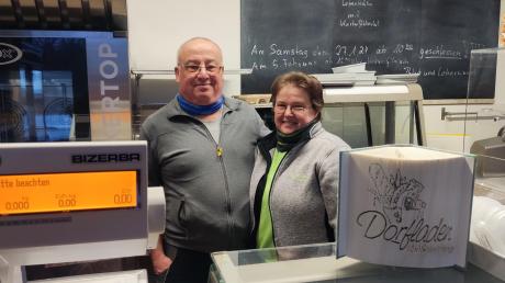 Andrea Karsten-Arnold und ihr Mann Jürgen Karsten haben seit 2016 den Dorfladen in Haldenwang gemeinsam geführt. Mitte März planen die beiden aufzuhören.