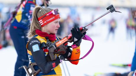 Julia Tannheimer bei ihrem vermutlich bislang größten Rennen: Die Ulmerin feierte vor einigen Wochen Premiere im Biathlon-Weltcup bei den Heimrennen in Ruhpolding. 