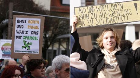 Die Sprecher des Jugendkreistags, Felix Kirberg (rechts) und Lukas Schorer (links), waren bei den Demos gegen Rechtsextremismus dabei. 