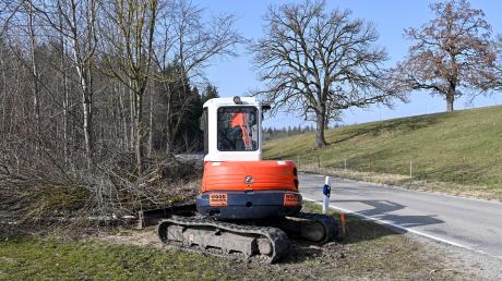 Baumfäll- und Rodungsarbeiten kündigen die im Sommer geplante Straßensanierung zwischen Unterfinning und Schöffelding an.