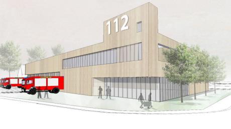 So soll das neue Feuerwehrhaus in Haunstetten einmal aussehen.