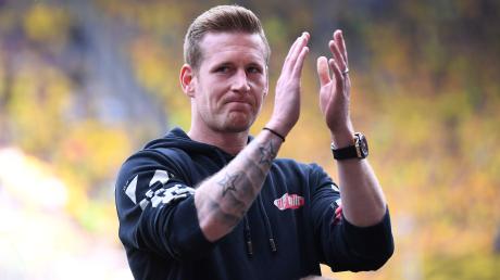 Andre Hahn bei der Verabschiedung im Mai 2023 vor dem Heimspiel des FC Augsburg gegen Borussia Dortmund.