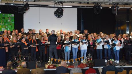 Mit der christlichen Hymne "Abide with me" setzten alle Chöre gemeinsam einen mächtigen Schlusspunkt hinter den Festakt zum 50. Jubiläum des Sängerkreis Unterallgäu.
