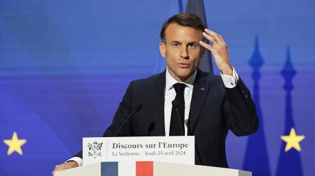 Der französische Präsident Emmanuel Macron hielt eine Rede über Europa im Amphitheater der Universität Sorbonne. 