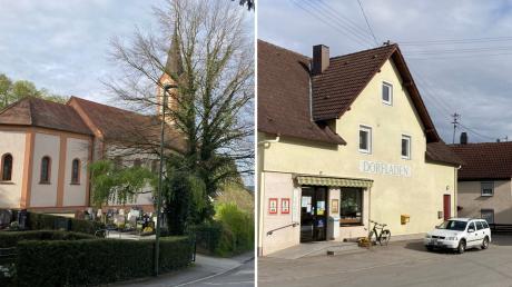 Wie dürfen neue Häuser Jedesheim künftig aussehen? Der Dorfladen befindet sich im Areal, für das ein Bebauungsplan erstellt wird, die Kirche St. Meinrad nicht.
