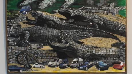 In der Ausstellung "Postfiction" in der Landsberger Zedergalerie ist auch "Alligatoren-Diesel" von Georg Eichinger zu sehen.