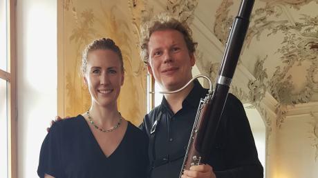 Pianistin Olivia Friemel-Hurley und Fagottist Antoine Pecqueur gaben auf Schloss Leitheim ein Konzert.