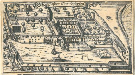 Das Kloster Thierhaupten um 1619. Hier wurden unter anderem Werke von Orlando di Lasso gespielt. 