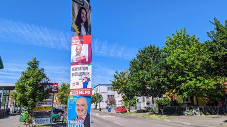 Meterhoch türmen sich in Ulm an Masten die Wahlplakate für die kommende Kommunalwahl. Das sorgt für Frust.
