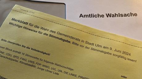 Ulm
Panne: Der Stimmzettel für die Kommunalwahl am 9. Juni in Ulm sollte 16 Seiten haben. Aber es wurden auch Exemplare mit weniger verschickt.
