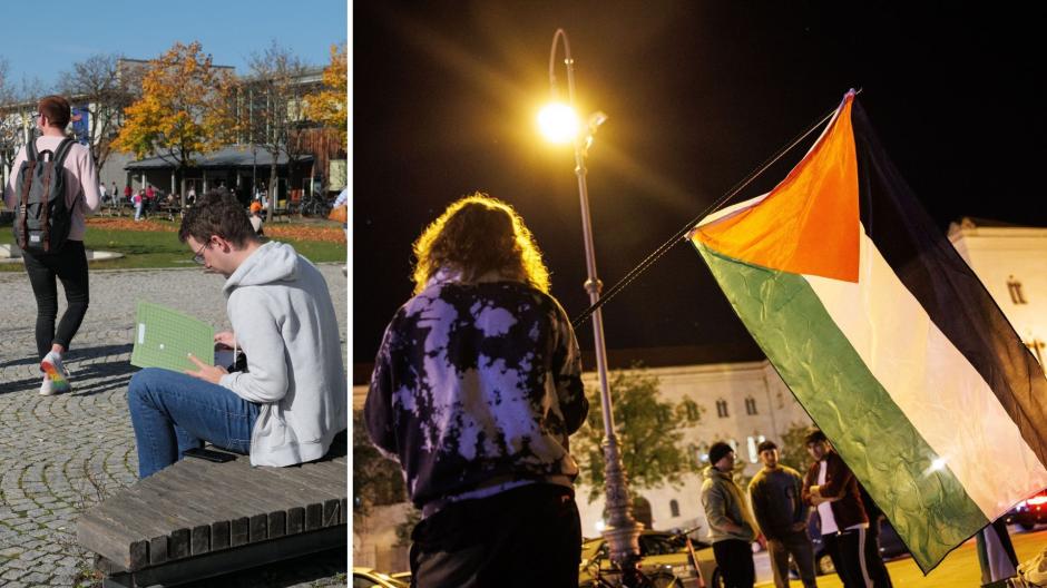 Pro-Palästina-Aktivisten demonstrieren deutschlandweit an Universitäten – teils mit Besetzungen, teils mit Camps (wie rechts in München). In Augsburg ist der Protest unauffälliger.