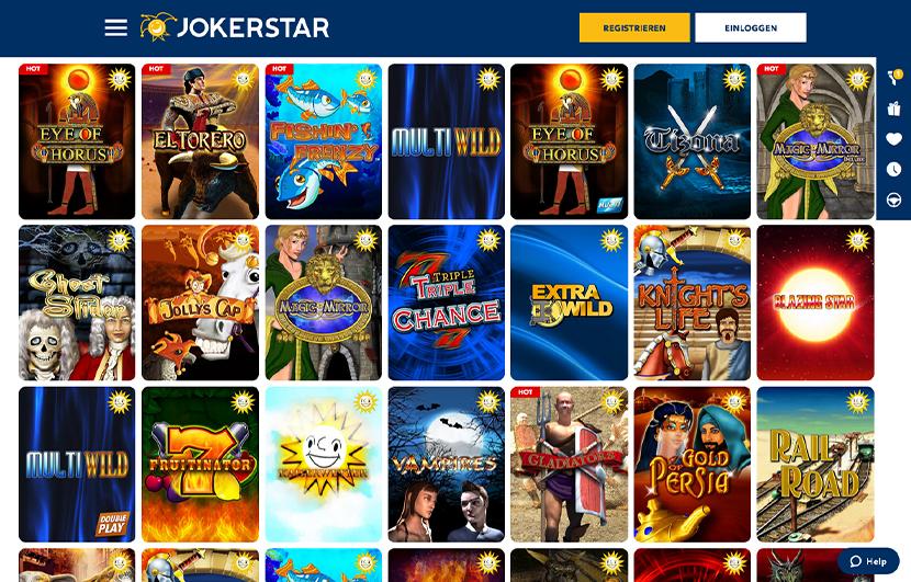 Die Startseite von Jokerstar.