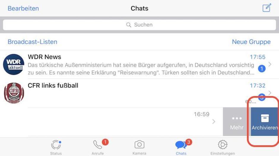 Android chats löschen whatsapp archivierte WhatsApp