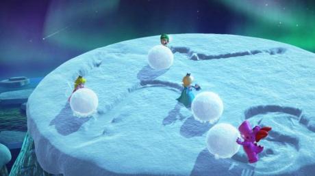 Wer rollt die größte Schneekugel? In «Mario Party Superstars» steuert man die bekannten Helden der «Mario»-Reihe.