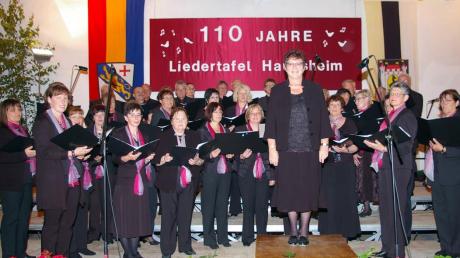 Die Sängerinnen und Sänger des Gesangvereins Liedertafel Haunsheim mit ihrer musikalischen Leiterin Heidrun Krech-Hemminger. 
von Weitershausen