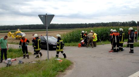Unfall: Rollerfahrer zwischen Dillingen und Holzheim  verletzt - Hubschrauber im Einsatz