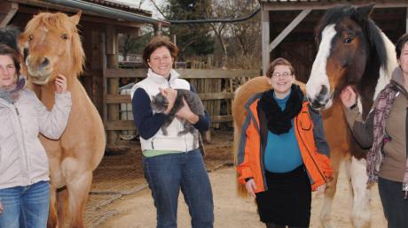 Sie sind „Kompass“ (von links): Jeannine Hergöth, Dr. Friederike Raab, Tanja Böhm und Sabine Wallner. Die vier Frauen haben sich vor einem Jahr zusammengetan und bieten unter anderem tiergestützte Therapien an. 