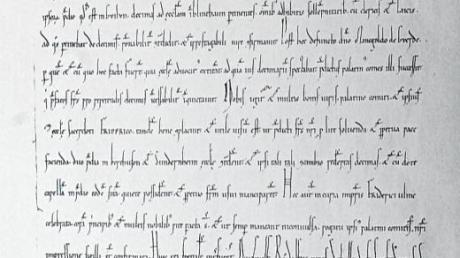 Kopie der ersten urkundlichen Nennung von „Blinthaim“ im Jahr 1156.