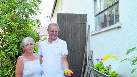 Ursula und Benedikt Wagner wollten mit dem Erbe ihrer Aislinger Vorfahren bewusst umgehen. Wo ehemals das Pfründehaus stand, gedeihen nun viele Tomatensorten mit Blick auf den Kirchturm von St.-Georg. 	