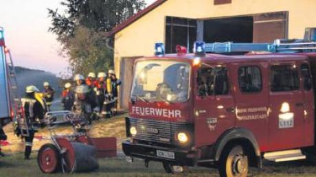 Bei einer große Übung auf einem landwirtschaftlichen Anwesen in Rothenberg waren rund 100 Feuerwehrleute im Einsatz.  