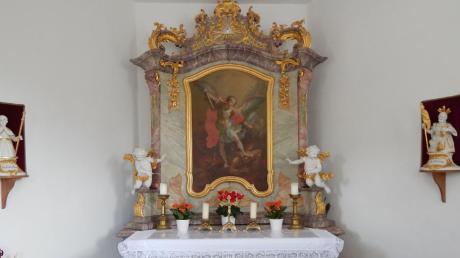 Dieses Altarblatt von Johann Baptist Enderle befindet sich in der Kapelle in Felsheim.  
