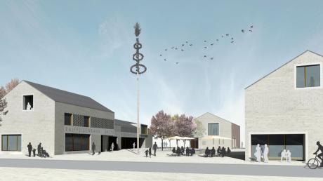 So könnte die „neue Mitte“ in Buchdorf einmal aussehen. Sie soll in mehreren Bauabschnitten angegangen werden. Der Entwurf des Büros Deffner Voitländer überzeugte die Jury. 